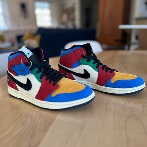 Blue The Great x Air Jordan 1 Mid 'Fearless', Size 10.5